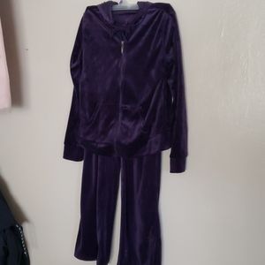 Danskin Velour 2 pc Hooded Jog Suit